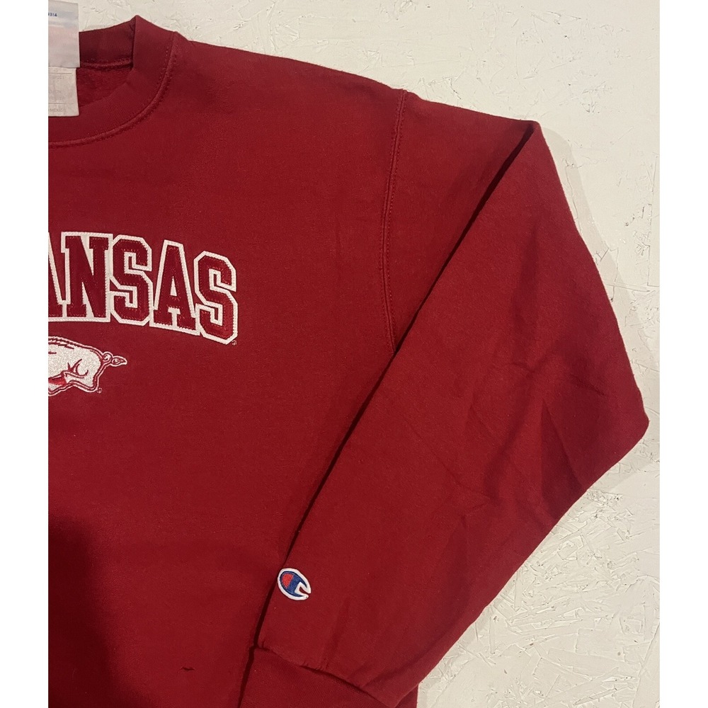 Vintage Champion‎ Arkansas Razorbacks Embroidered Crewneck Sweatshirt Youth XL - Picture 5 of 11